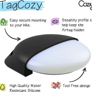 TagCozy 4 Pack Silicone Air Tag Holder with Steel Ties - Tether Airtag Cover Compatible for AirTag 2021 - Waterproof Airtag Holder Good for Bike Packing - Tracking Device Case - Airtag Accessories