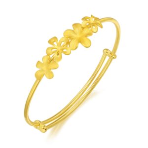 CHOW SANG SANG Chinese Wedding Collection 999.9 24K Gold Price-by-Weight 9.73g Gold Floral Bangle for Women 89224K