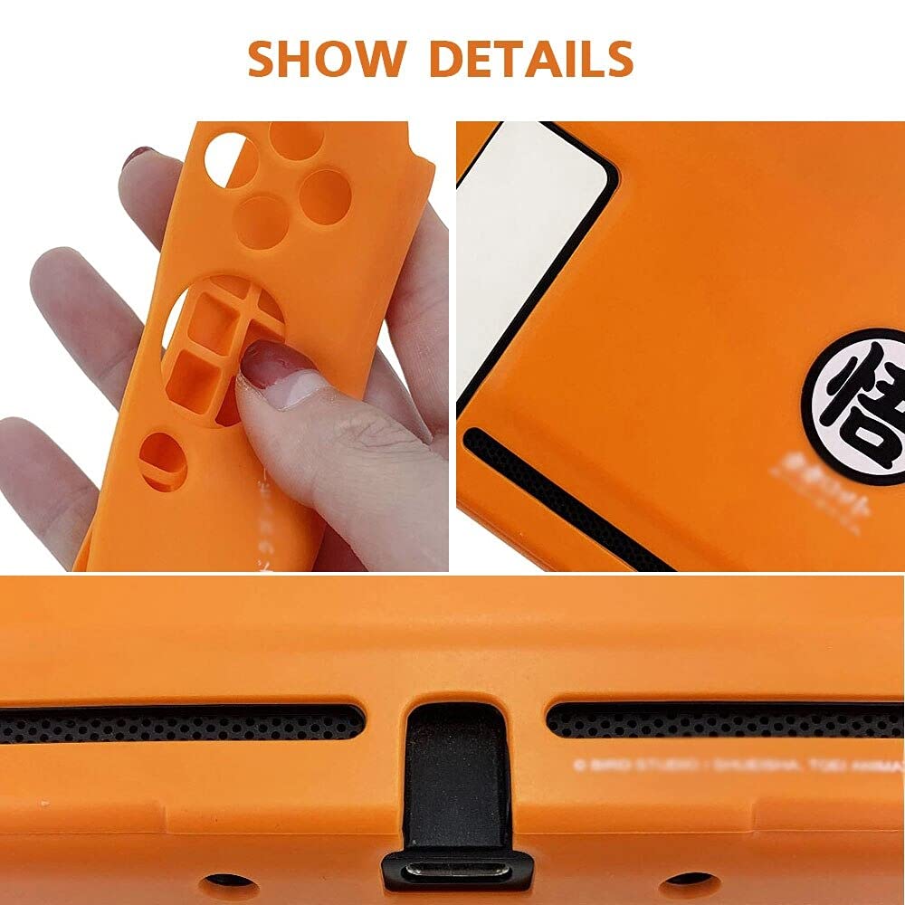 ADYF The Case Anime for Nintendo Switch Anime DBZ Son Goku Hard PC Case Shell for Nintend Switch Game Console Orange Soft Joycon Cover for NS Switch Accessories