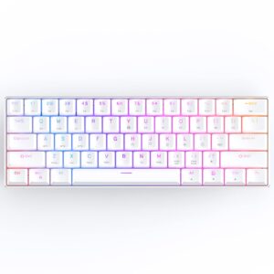 CIY AK61 Hot-Swappable Mechanical Keyboard with CNC Aluminum Case, RGB Wireless/Wired Gaming Keyboard, Double Shot Keycaps,2000mAh Battery（Gateron Yellow Switch）