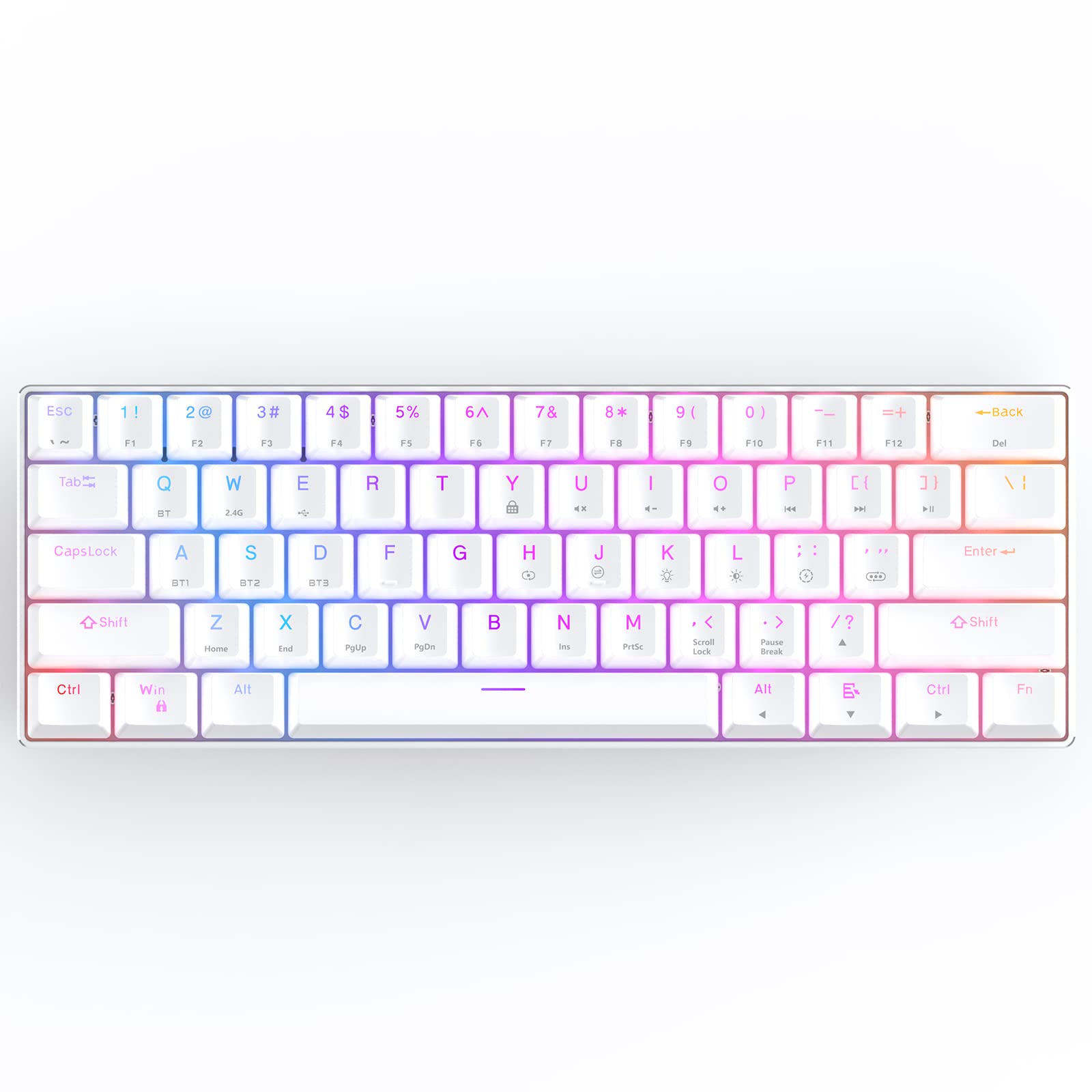 CIY AK61 Hot-Swappable Mechanical Keyboard with CNC Aluminum Case, RGB Wireless/Wired Gaming Keyboard, Double Shot Keycaps,2000mAh Battery（Gateron Yellow Switch）