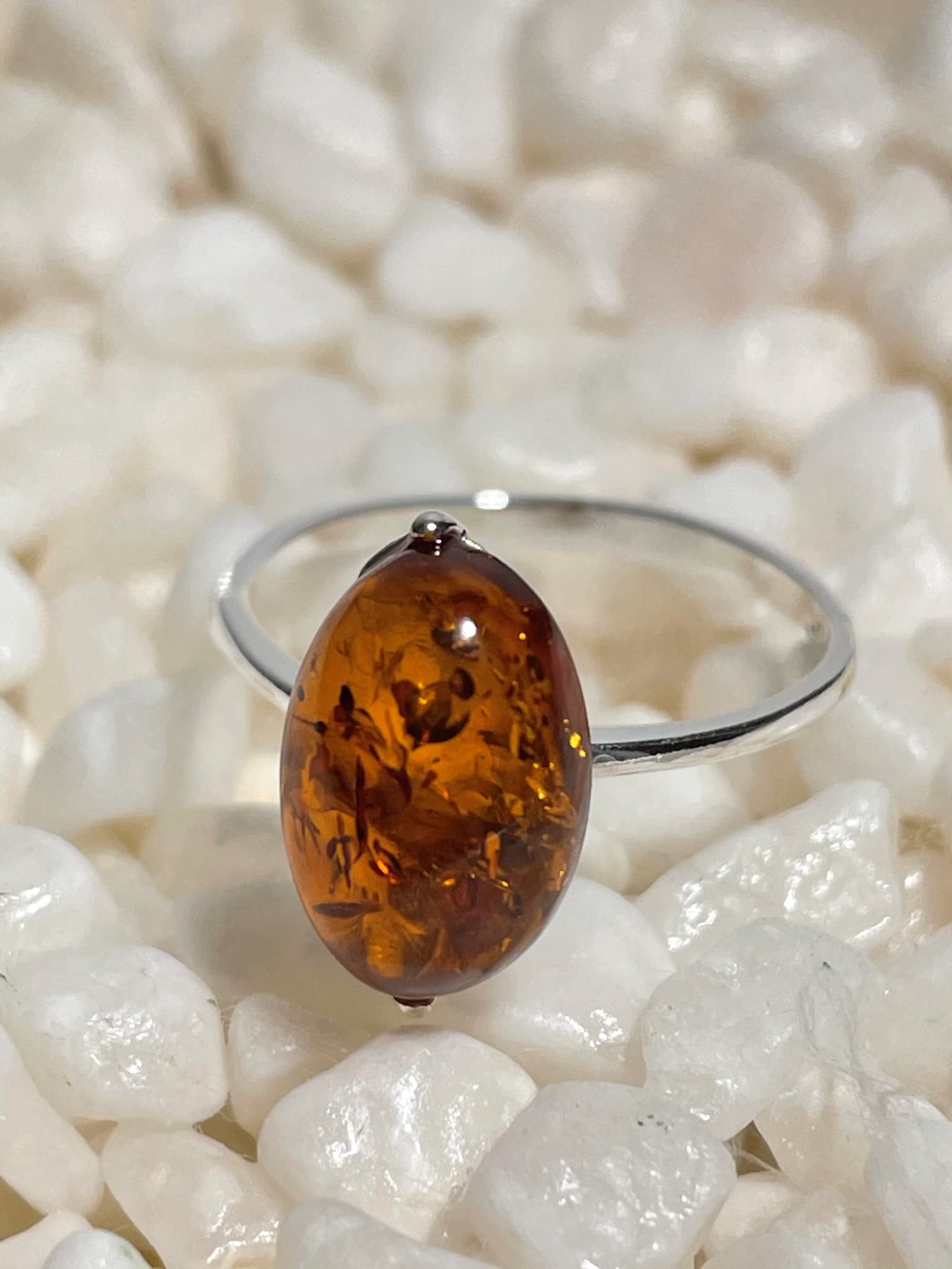 Gift Shoppe By Nina Natural Baltic Elegant Cognac Amber and Sterling Silver Ring (7)