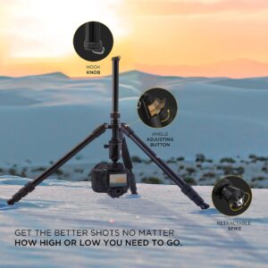 KODAK Photo Gear 63” Tripod & Monopod with 360° Ball Head | Premium Professional 2-in-1 Aluminum Camera Stand with Bluetooth Remote Control & Smartphone Adapter | Compact & Portable for Work & Travel