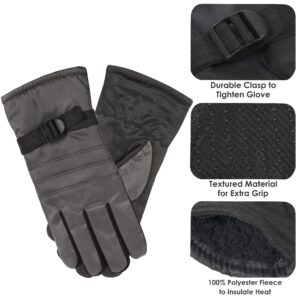 Trail maker Winter Gloves Adult Windproof Waterproof Insulated Winter Gloves for Men and Women, Warm Gloves for Extreme Cold (Grey)