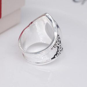 WDIYIEETN Vintage Silver Ring 925 Sterling Silver Natural Moonstone Women Jewelry Elegant Gemstone Wedding Ring(7)