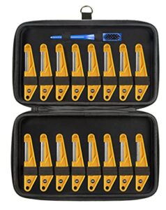 musicnomad diamond coated nut file complete shop set - 16 pc. w/storage case + cleaning brush