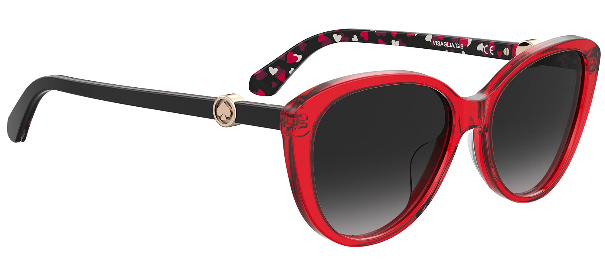 Kate Spade New York Women's Visalia/G/S Cat Eye Sunglasses, Red, 55mm, 16mm