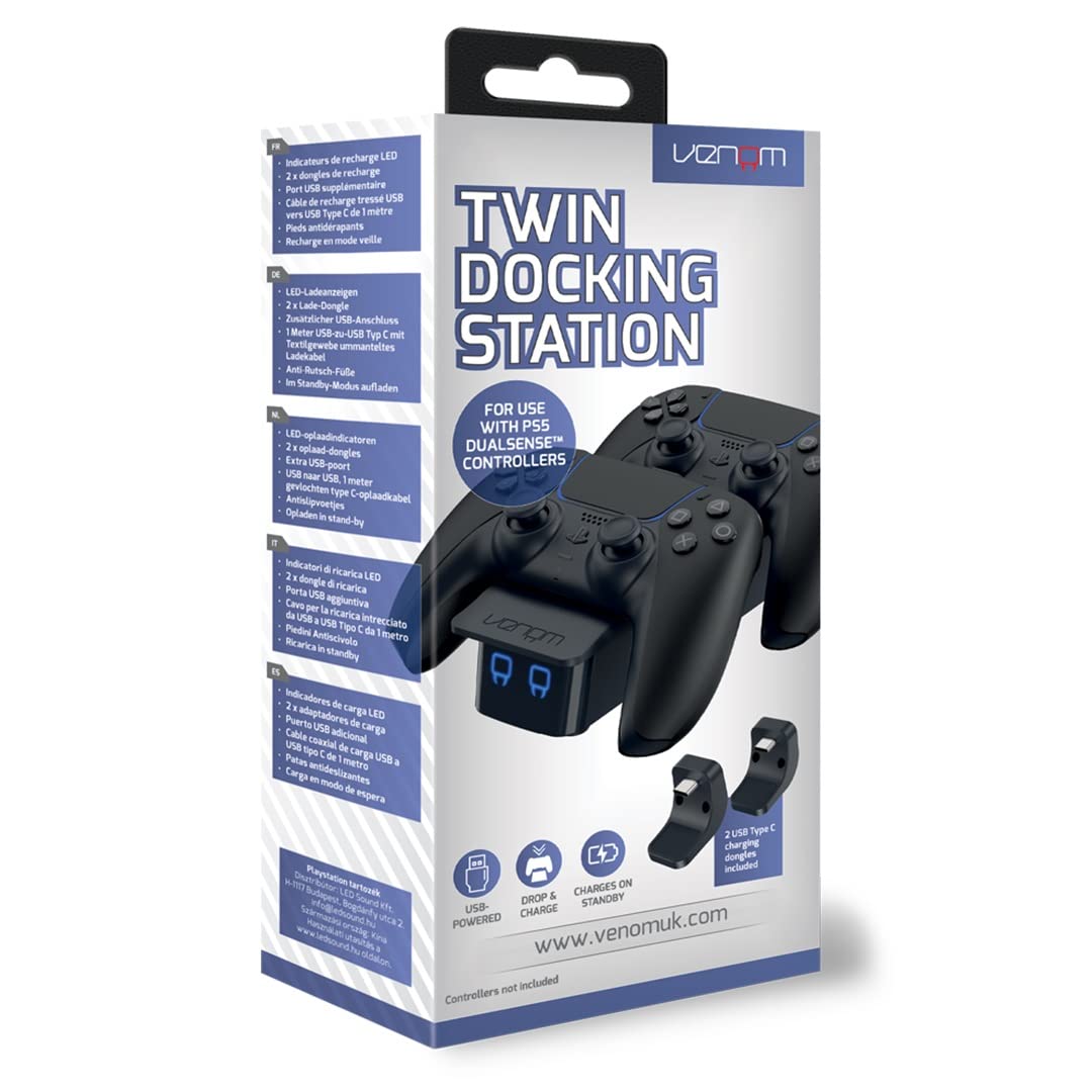 Venom PS5 Controller Twin Docking Station - Black (PS5)