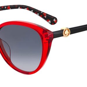 Kate Spade New York Women's Visalia/G/S Cat Eye Sunglasses, Red, 55mm, 16mm