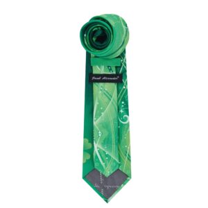 Jacob Alexander Men's Happy Saint Patrick's Day Abstract Wavy Four-Leaf Clover Stars Regular Length Neck Tie - Green