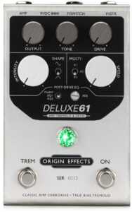 origin effects deluxe61 amp tremolo & drive pedal