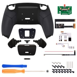 eXtremeRate Black Rubberized Grip Programable Rise 2.0 Remap Kit for PS5 Controller BDM 010 & BDM 020, Upgrade Board & Redesigned Back Shell & Back Buttons for PS5 Controller - Without Controller