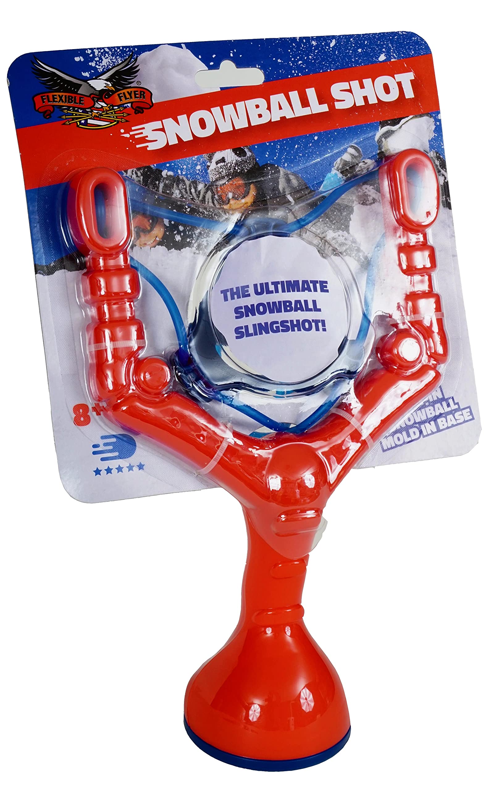 Flexible Flyer Snowball Launcher & Maker. Snow Slingshot for Kids , Red, Small