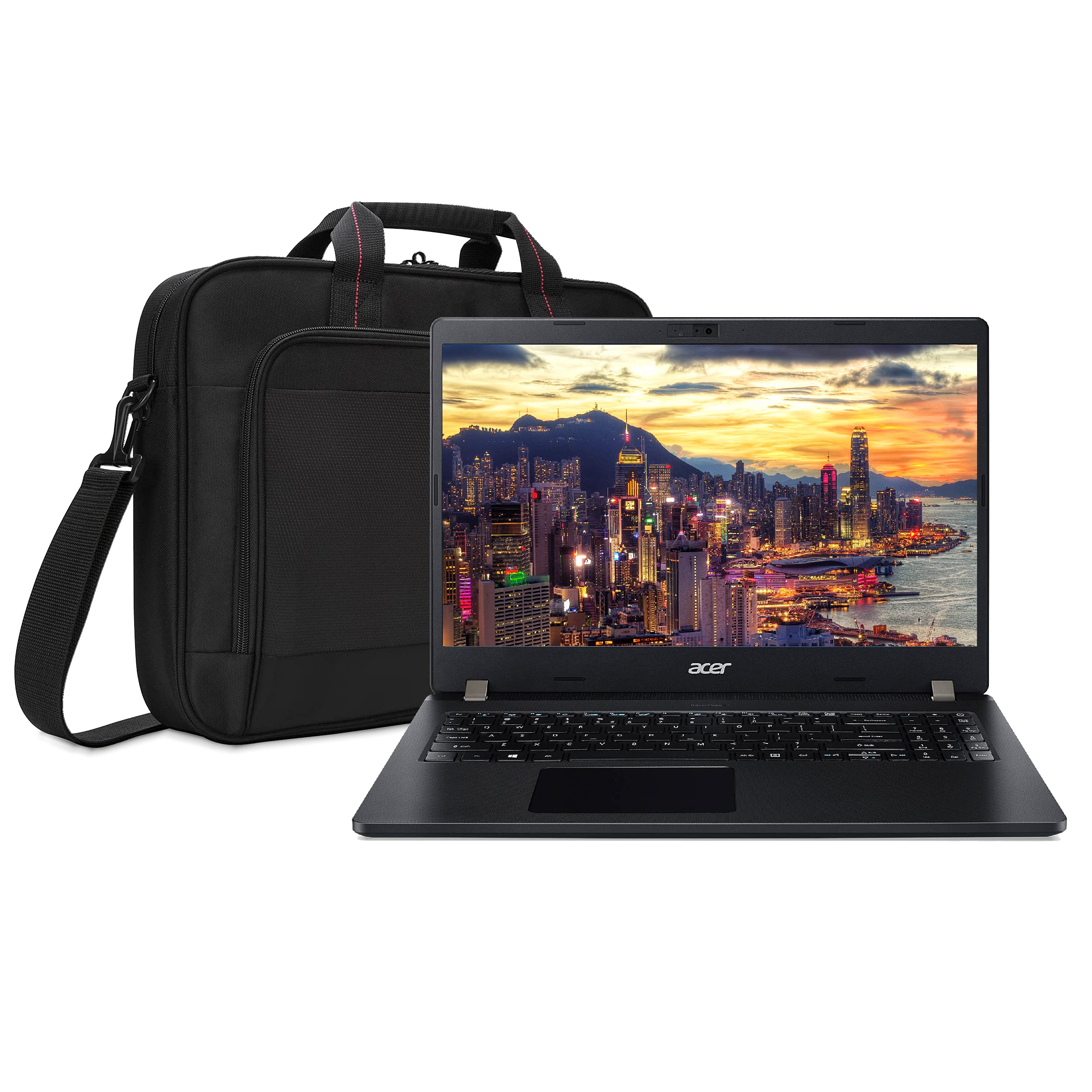 Acer TravelMate P2 P215-53 TMP215-53-53N6 15.6" Notebook Bundle with Intel i5-1135G7 2.4 GHz CPU, 8GB DDR4, 256GB SSD, Iris Xe Graphics, Webcam, Stereo Speakers, Microphone, Windows 10 Pro, Laptop Bag