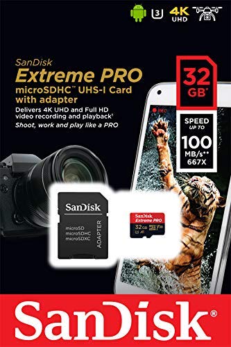 SanDisk 32GB Micro Extreme Pro Memory Card for Steam Gaming Tablet Stream Deck (SDSQXCG-032G-GN6MA) Class 10 V30 U3 100MB/s SDHC Bundle with (1) Everything But Stromboli SD & Micro Memory Card Reader