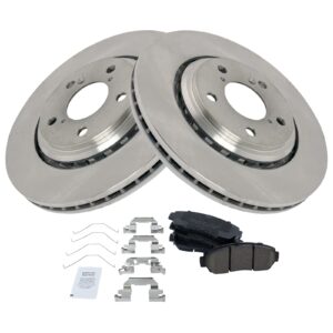 TRQ Front Premium Posi Ceramic Disc Brake Pads & Rotors Kit for Honda Odyssey