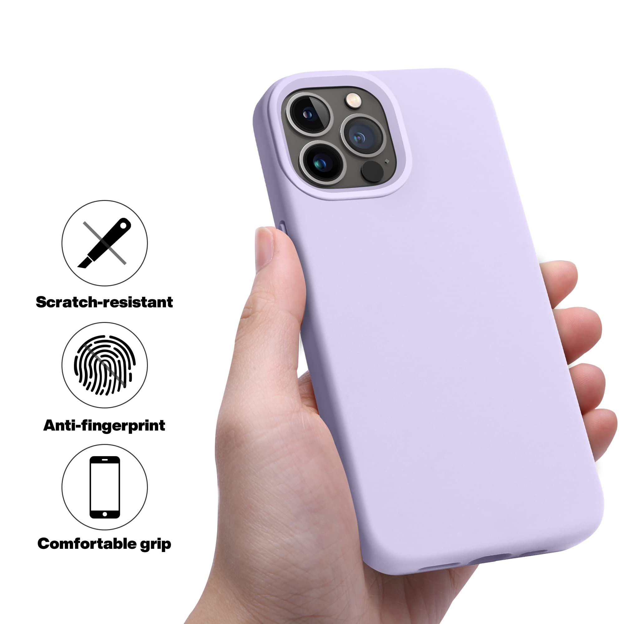 OTOFLY Designed for iPhone 13 Pro Max Case, Silicone Shockproof Slim Thin Phone Case for iPhone 13 Pro Max 6.7 inch (Cloud Mauve)