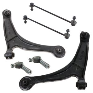 TRQ Front Steering & Suspension Kit Control Arm with Ball Joint Sway Bar Stabilizer Link Tie Rod Compatible with 2006-2014 Honda Ridgeline