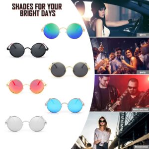 FEISEDY Retro Steampunk Polarized Sunglasses Round Metal Frame Gothic Shades Design Men Women B2820