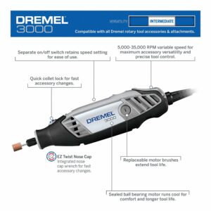 Dremel 4000-2/30 High Performance Rotary Tool Kit- 2 Attachments & 30 Accessories- Grinder, Sander, Engraver with BOSCH 24 Piece Impact Tough Screwdriving Custom Case System Set SDMS24