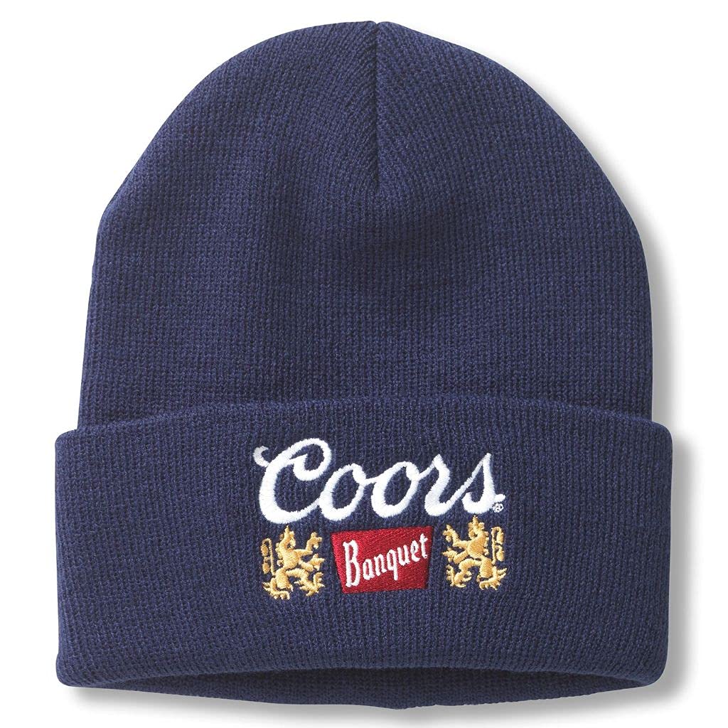 AMERICAN NEEDLE Coors Beer Unisex Cuffed Beanie Warm Headwear, Cuffed Knit Collection, Navy (21019A-COORS-NAVY)