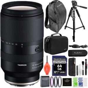 tamron 18-300mm f/3.5-6.3 di iii-a vc vxd lens for sony e with with advanced accessory and travel bundle (tamron 6 year usa warranty) | 18-300mm sony lens