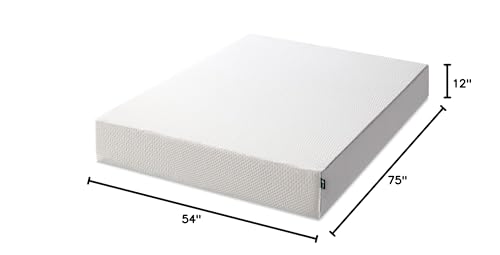 ZINUS Cooling Essential Memory Foam Mattress, Full, White