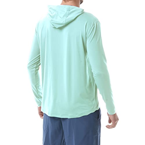 TYR Men's Standard Long Sleeve Sun Protection Performance Hoodie Shirt UPF 50+, White, XX-Large