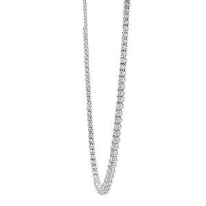 Beyond Brilliance 1.00 Carat Illusion Set Natural Diamond Tennis Necklace (I-J, I3) in Sterling Silver | Miracle Plated Round Cut | Diamond Jewelry for Women | Gift for Her | Gift Box Included