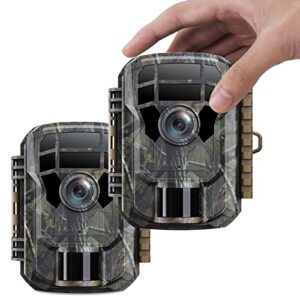 voopeak 2 pack trail camera - game camera 36mp 2k motion activated trail cam scouting hunting cam wildlife with 2.0 lcd screen 120° wide angle lens night vision waterproof ip66