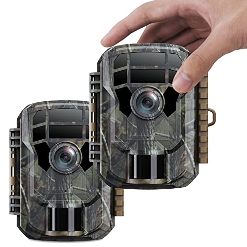 VOOPEAK 2 Pack Trail Camera - Game Camera 36MP 2K Motion Activated Trail Cam Scouting Hunting Cam Wildlife with 2.0 LCD Screen 120° Wide Angle Lens Night Vision Waterproof IP66