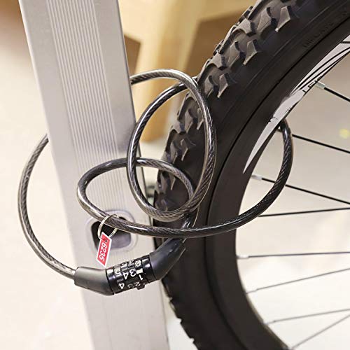 SALUTUY Bicycle Steel Cable Lock, Passwords Bike Lock High Strength Anti-Theft Folding for Bike Mountain Bicycle