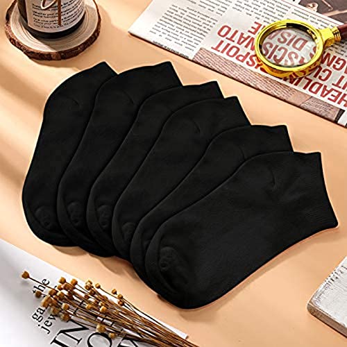 Welldaye 30 Pairs Men Ankle, Low Breathable Casual, Sports, Thin Athletic Short Sock Bulk (black), 18 (b00012)