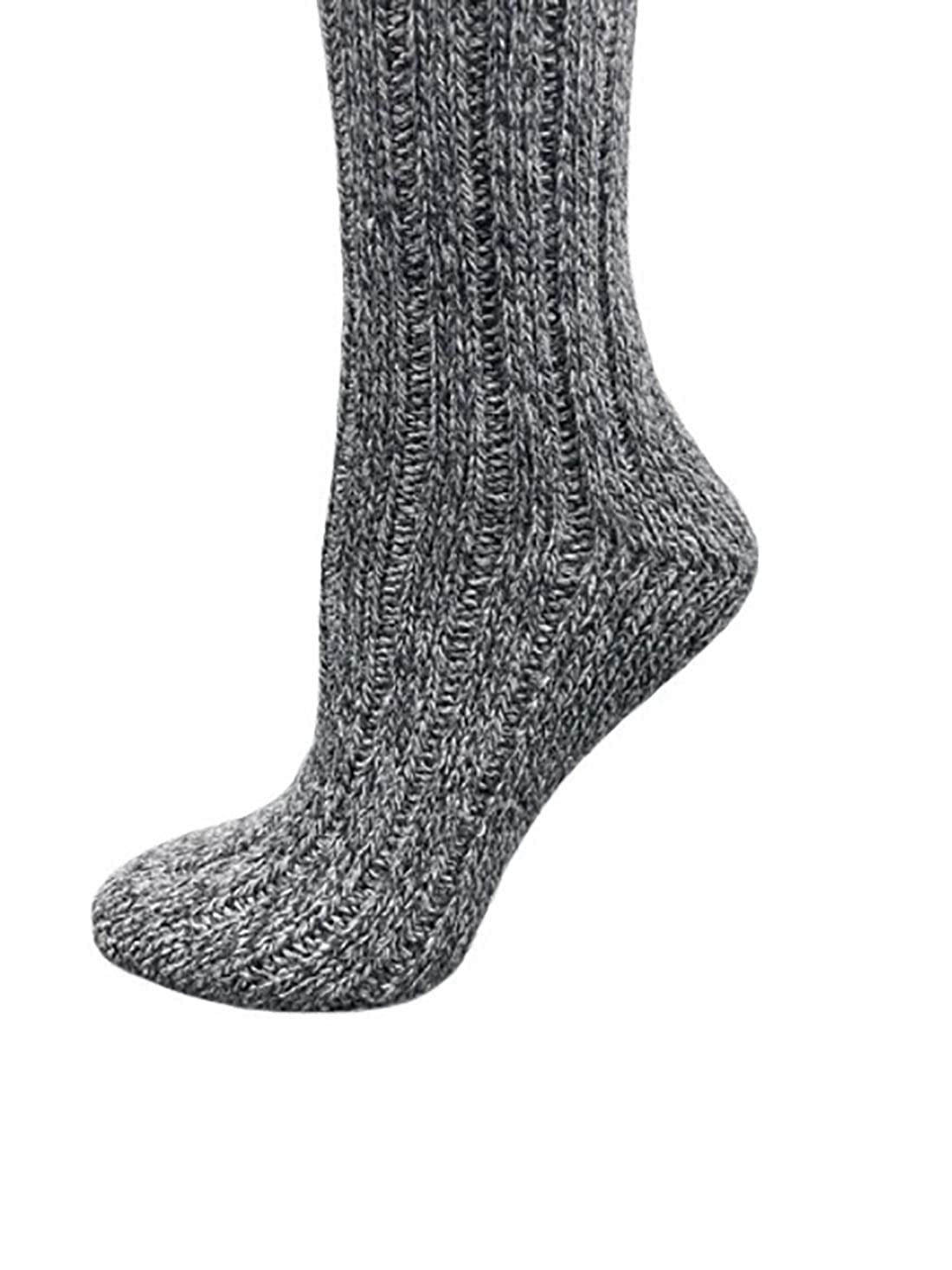 Sierra Socks Women's Thick Hiking Warm Wool Crew Socks (Black/Charcoal, Large)