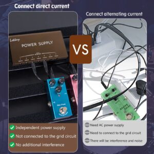 Guitar Pedal Power Supply,Lotkey Power Supply Portable 7 Isolated DC Output Built-in Rechargeable Battery Power Supply for 9V Guitar Bass Effect Pedals with USB Port for iPhone iPad