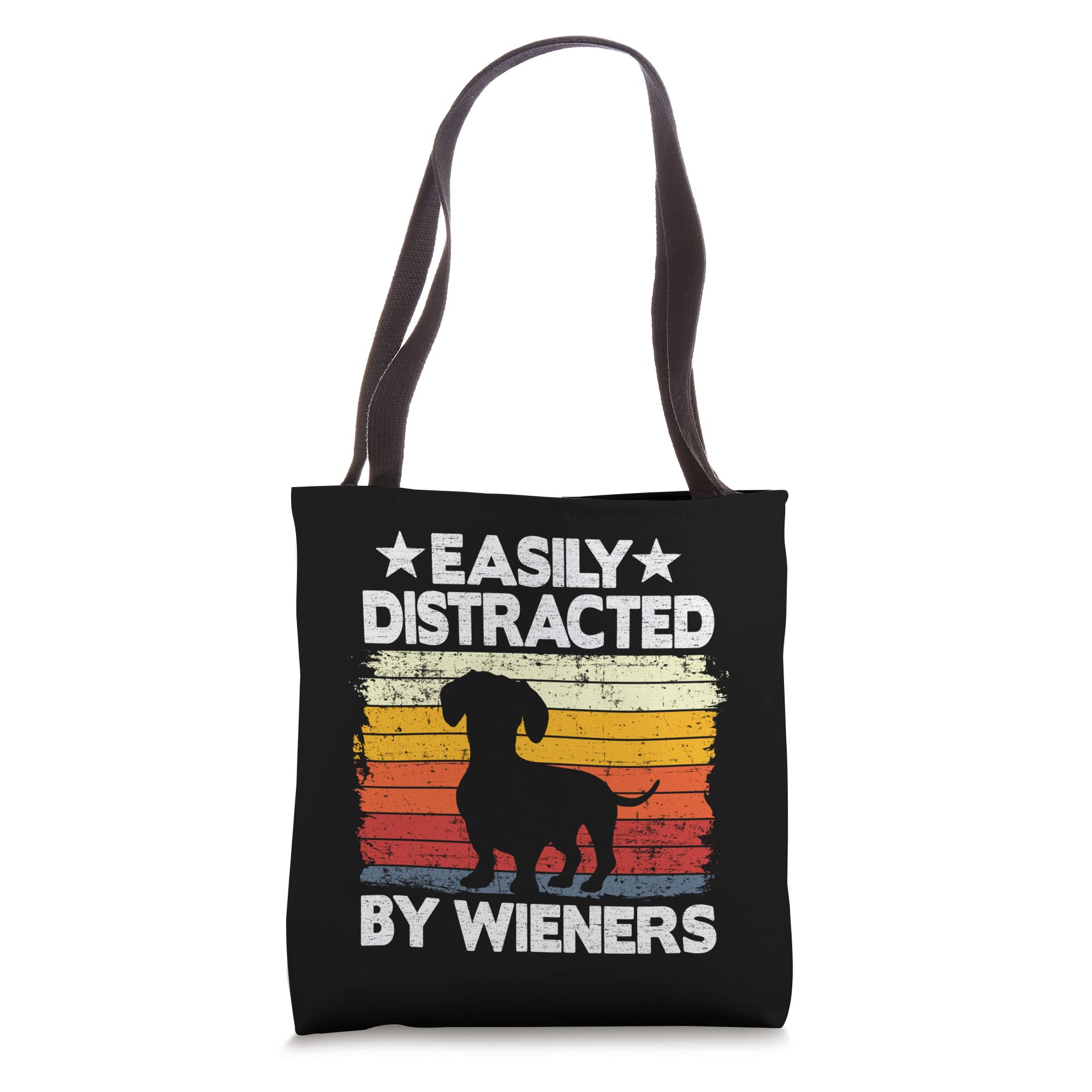 Easily Distracted By Wieners Doxie Dog Vintage Dachshund Tote Bag