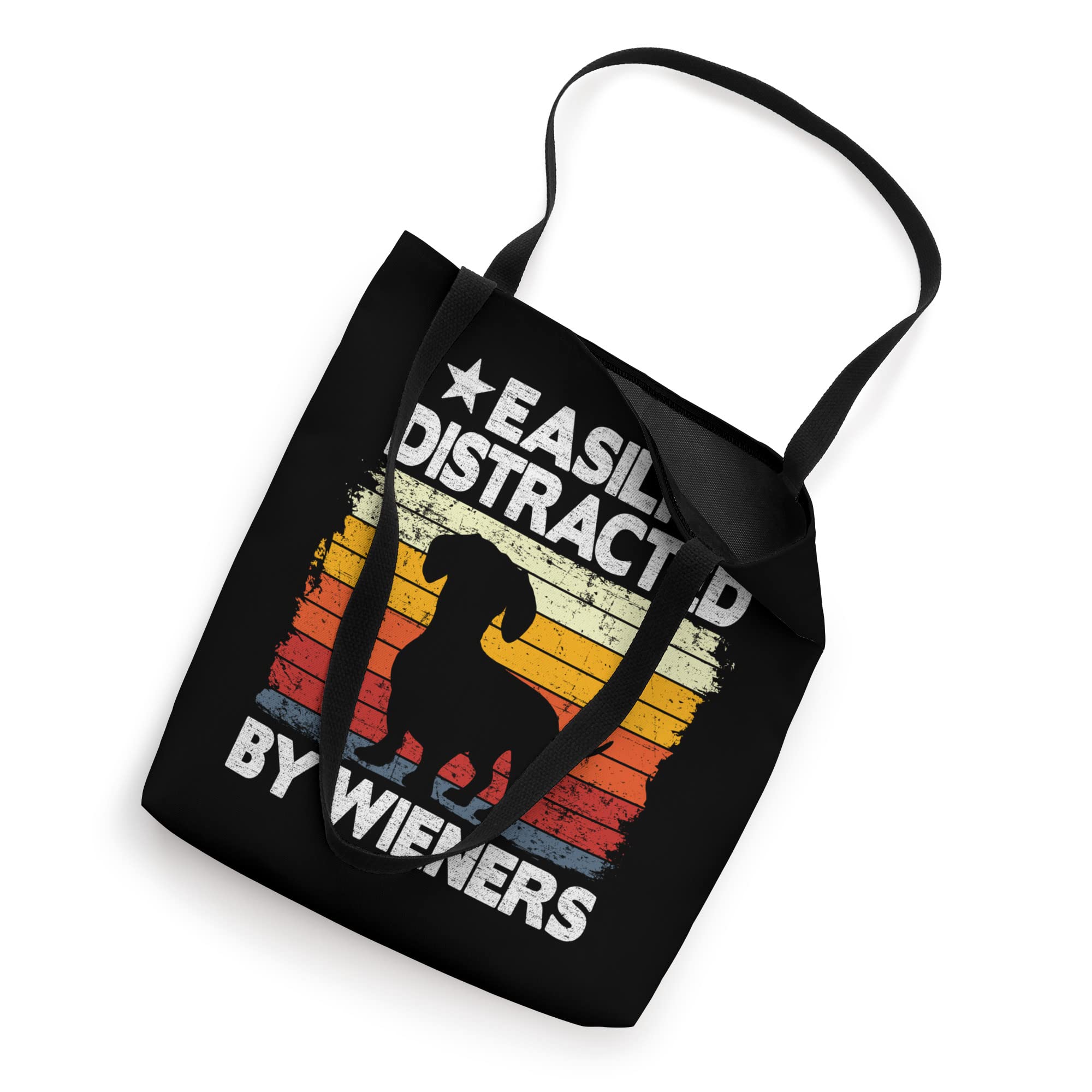 Easily Distracted By Wieners Doxie Dog Vintage Dachshund Tote Bag