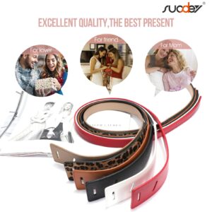 SUOSDEY Womens Leather Belt for Dress, Tie a Knot Genuine Leather Waist Belt for Jumpsuit Coat,black belt