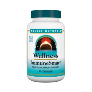 source naturals wellness immunesmart - for core daily immune support*, with vitamins a, c, and d, zinc, elderberry, echinacea, andrographis, turkey tail and garlic - 90 capsules