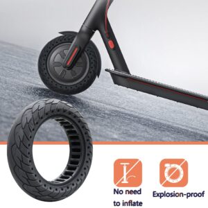 YBang 60/70-6.5 10 * 2.5 Solid Honeycomb Tire for Segway Ninebot Max G30 Electric Scooter Front Rear Tire Non-Slip Spare Tire Damping (1 PCE)