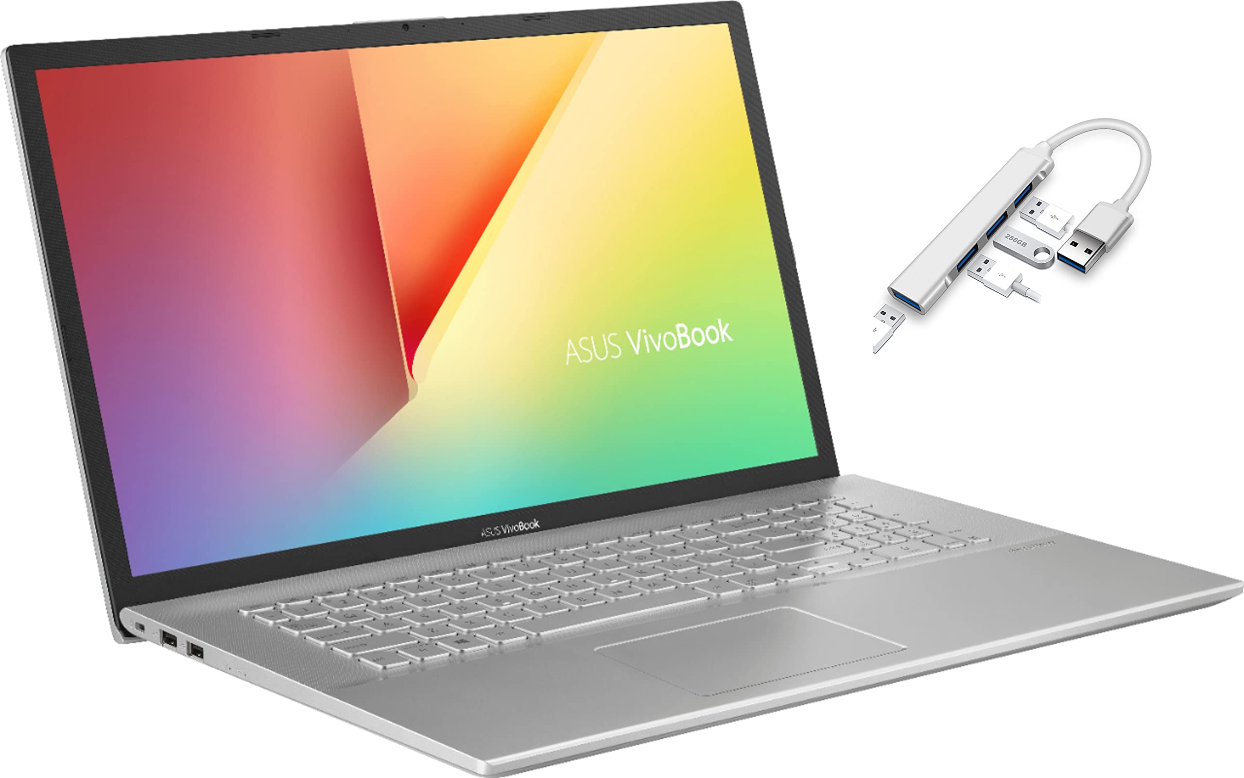 ASUS VivoBook 17.3" HD+ LED Anti-Glare Display Laptop | 10th Gen Intel Core i7-1065G7 | 16GB RAM | 1TB SSD | Intel HD Graphics 610 | Windows 10 S | with USB3.0 HUB Bundle