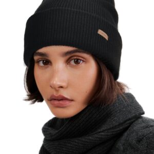 Camptrace Beanie Hat for Women Men Slouchy Beanies Womens Winter Hats Knit Cuffed Warm Ski Caps Black