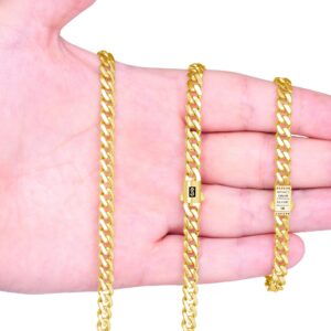 Nuragold 10k Yellow Gold 6mm Royal Monaco Miami Cuban Link Chain Bracelet, Mens Womens Fancy Box Clasp 6" 6.5" 7" 7.5" 8" 8.5" 9"