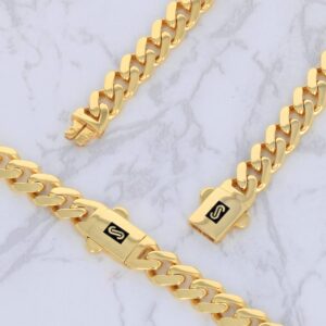 Nuragold 10k Yellow Gold 6mm Royal Monaco Miami Cuban Link Chain Bracelet, Mens Womens Fancy Box Clasp 6" 6.5" 7" 7.5" 8" 8.5" 9"