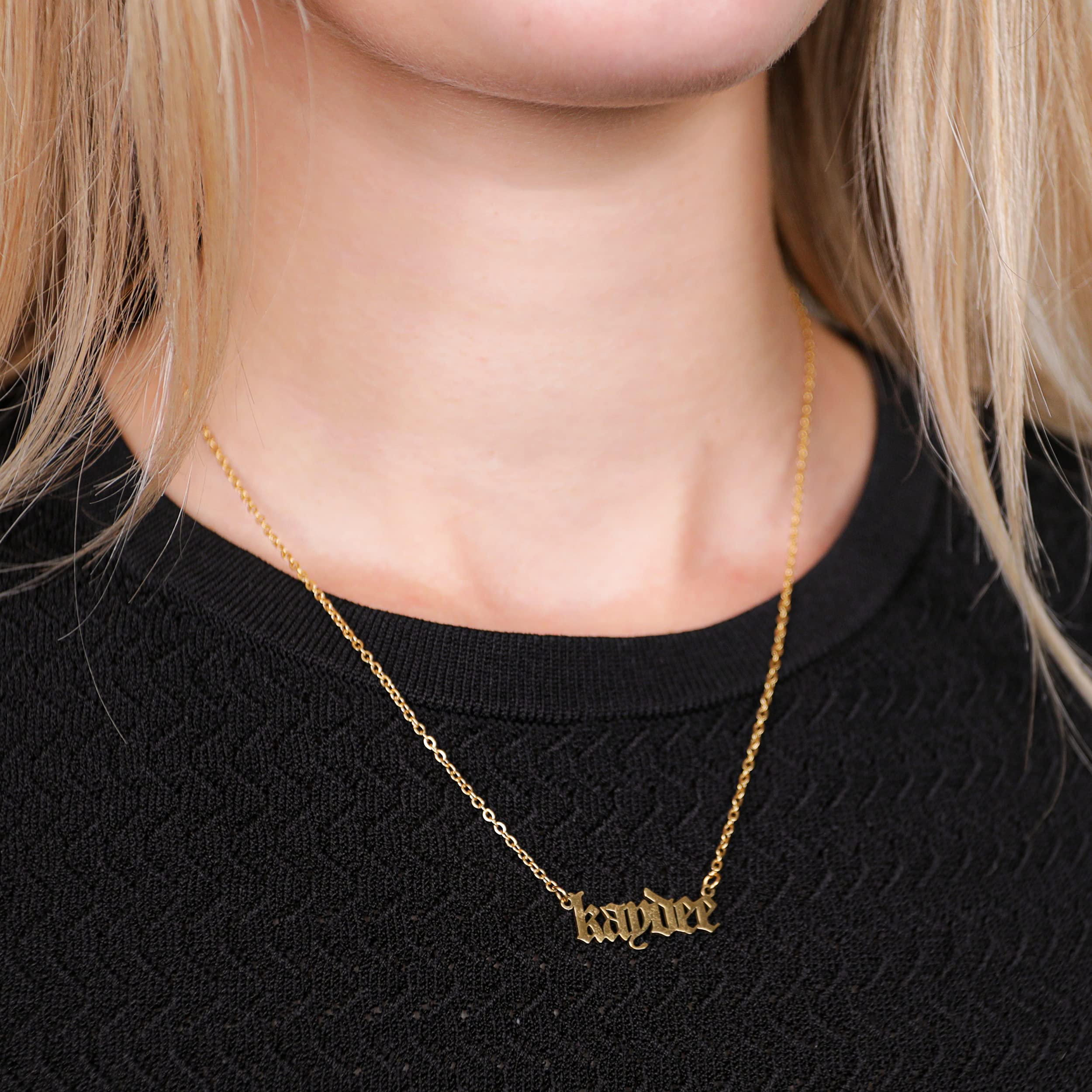 Sorority Shop Pi Beta Phi Necklace — PBP Old English Font Design, 18K Gold Plated, Pi Beta Phi Gifts for Women