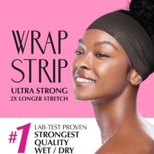 Red by Kiss Wrap Strip, Ultra Strong 2X Longer Stretch, 44 Strips, Black-3.5" (2 PACK)