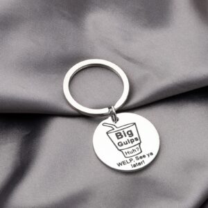 BLEOUK Dumb Dumber Movie Inspired Gift 90s Movie Fans Keychain Gift for Comedy Lover (Big Gulps Huh)