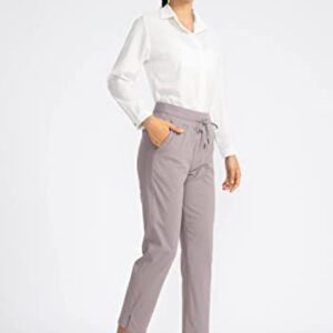 Soothfeel Women's Golf Pants with 4 Pockets 7/8 Stretch High Wasited Travel Athletic Work Pants for Women Dusty Grey