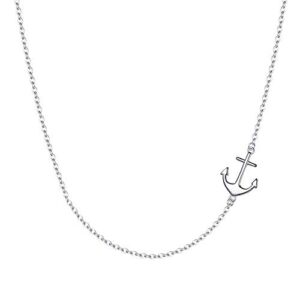 ever faith sideways nautical anchor choker necklace hypoallergenic 925 sterling silver sailor jewelry gift for women