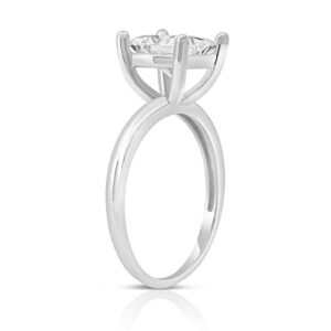 MAX + STONE 2 Carat Princess Cut Cubic Zirconia Solitaire Engagement Ring for Women | 14k Gold Engagement Ring | Simulated Diamond Ring | White Gold CZ Engagement Ring Size 6